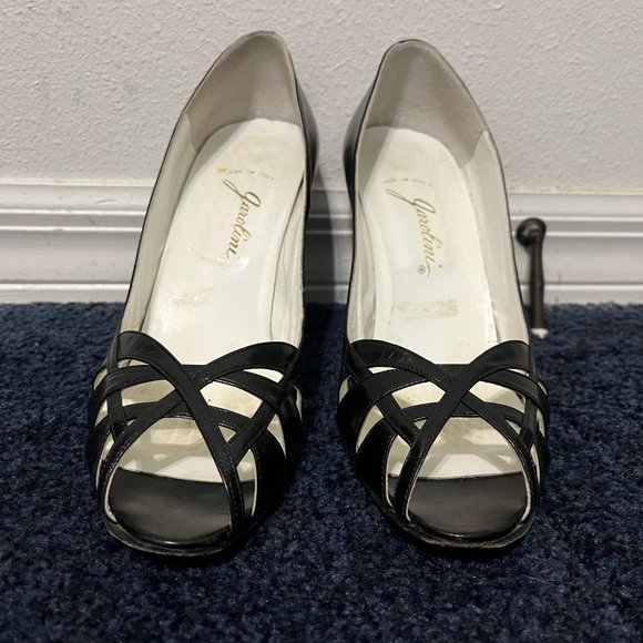 Garolini black open toed pumps - Picture 1 of 5